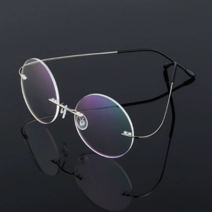 Retro Round Titanium Alloy Super Elastic Frameless  Glasses