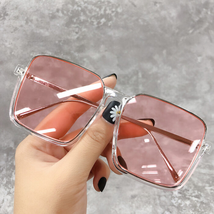 Women's Alloy Plastic Lower Semi-rimless Slimming Sun Glasses - Image 4