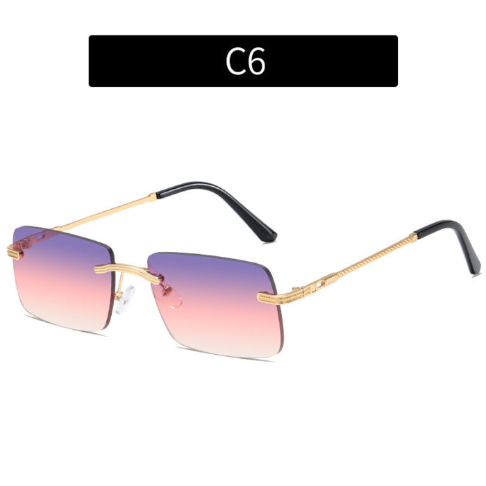 Frameless Personality Square Sea Sunglasses Comfortable Sun Glasses - Image 10