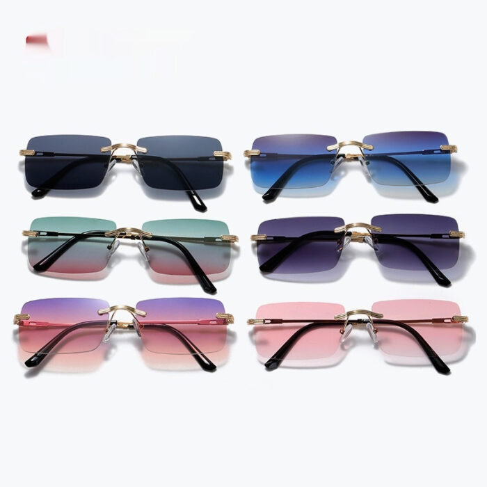 Frameless Personality Square Sea Sunglasses Comfortable Sun Glasses - Image 1