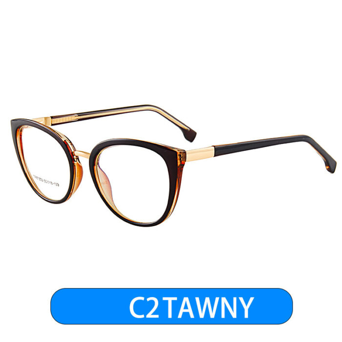Retro Women's Cat Eye Anti-blue Light Plain Glasses Frame Optical Glasses Frame - Image 8
