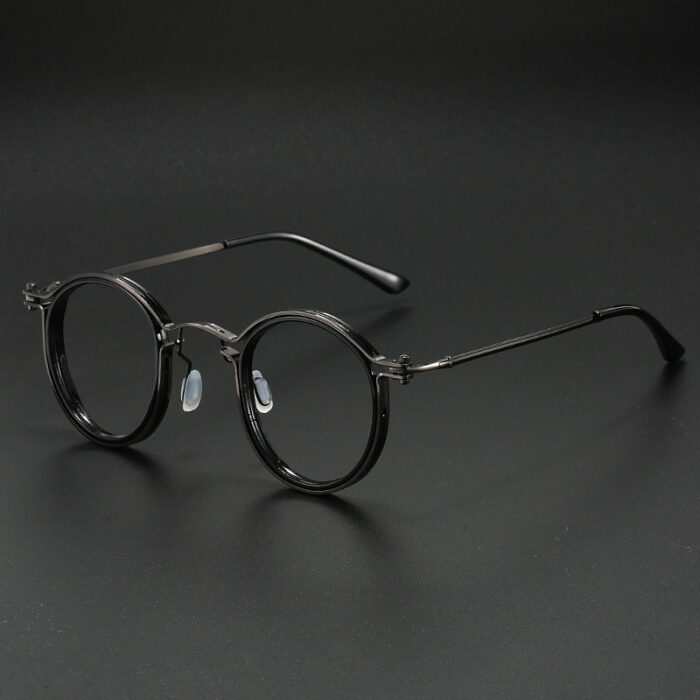 Vintage Round Frame Glasses Frame Anti-Blue Ray Plain Glasses - Image 2