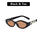 SO&EI Retro Small Frame Polygon Cat Eyes Women Sunglasses Brand Designer Fashion Cheetah Decoration Ladies Sun Glasses UV400 - Image 3