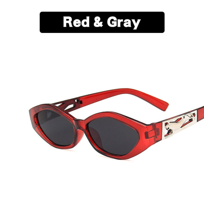 SO&EI Retro Small Frame Polygon Cat Eyes Women Sunglasses Brand Designer Fashion Cheetah Decoration Ladies Sun Glasses UV400 - Image 9