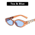 SO&EI Retro Small Frame Polygon Cat Eyes Women Sunglasses Brand Designer Fashion Cheetah Decoration Ladies Sun Glasses UV400 - Image 6