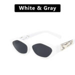 SO&EI Retro Small Frame Polygon Cat Eyes Women Sunglasses Brand Designer Fashion Cheetah Decoration Ladies Sun Glasses UV400 - Image 5