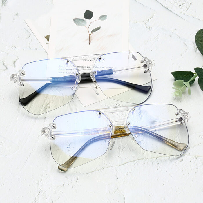 Anti-blue Glasses Rimless Flat Glasses Men - Image 1