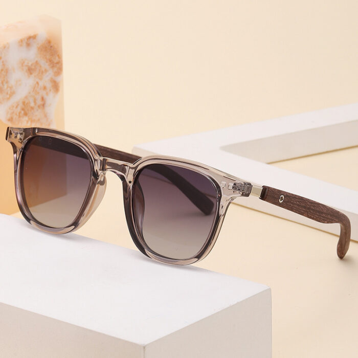 Personality Trendy TR90 Polarized Sun Glasses Female Retro Easy Matching Wood Grain - Image 1