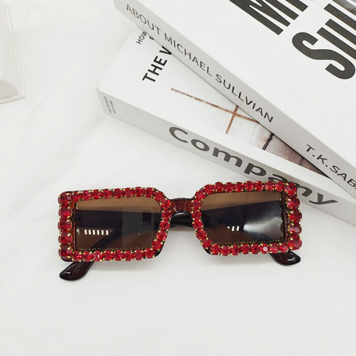 Women's Glasses Sunglasses With Diamond Small Frame Sun Vacation Beach - Image 2