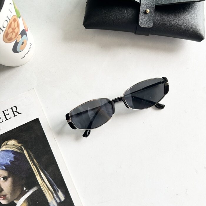 Retro Metal Oval Cats' Eye Sunglasses Female UV Sun Glasses - Image 9
