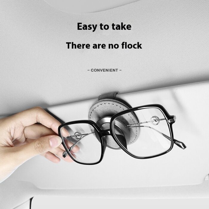 Car Suede Glasses Sun Visor Sunglasses Clip - Image 1