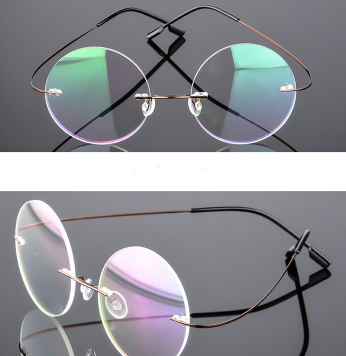 Retro Round Titanium Alloy Super Elastic Frameless  Glasses - Image 3