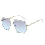 Fashion Square Metal Double Beam Sun Glasses - Image 5
