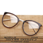 Gold wire round glasses frame female retro flat glasses eye frame frame