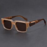 Gray Blue Square Thick Frame Sunglasses UV-proof Retro Simple Sun Glasses - Image 2