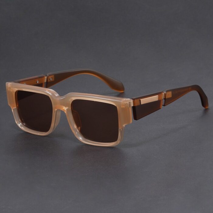 Gray Blue Square Thick Frame Sunglasses UV-proof Retro Simple Sun Glasses - Image 2