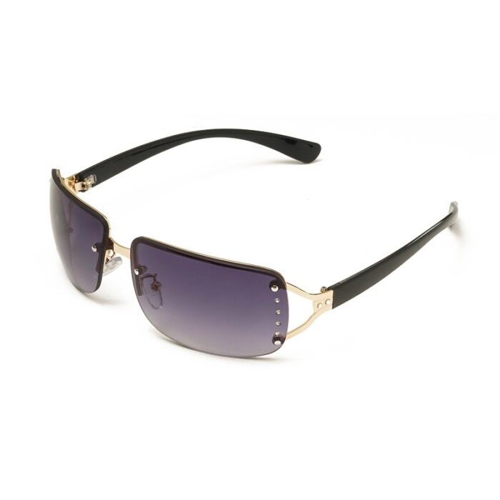 Metal Large Rim Sunglasses UV-proof Frameless Lens Sun Glasses - Image 6