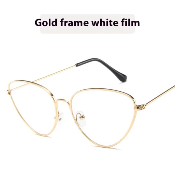 Cat's Eye Plain Glasses Retro Metal Optical Frame - Image 8
