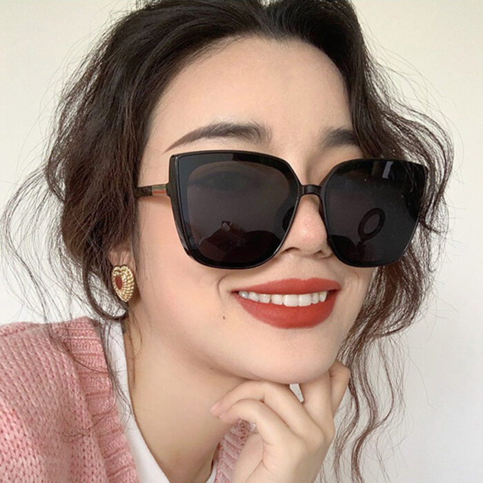 Female retro glasses big face wild - Image 1