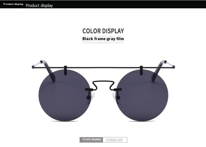 Women's Sun Round Fashion Trend Leisure Travel Punk Sun Glasses - Image 3
