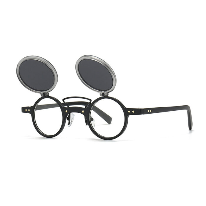 Sun Glasses Round Beige Frame - Image 7