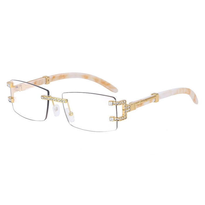 Fashion Frameless Diamond Sunglasses Men's Fashion Square-rimmed Glasses - Image 5
