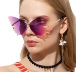Butterfly Female Fashion Large Rim Gradient Color Street Shot Sun Glasses - Image 10