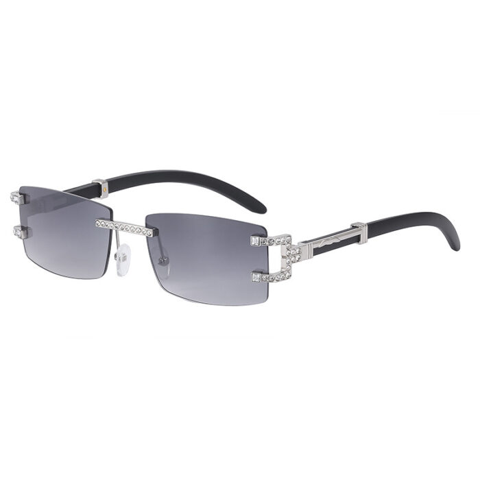 Fashion Frameless Diamond Sunglasses Men's Fashion Square-rimmed Glasses - Image 9