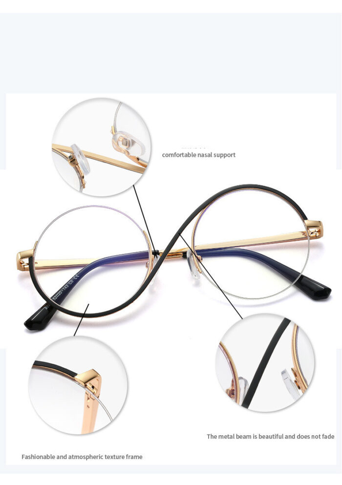 Metal Half Frame Optical Anti Blue Glasses - Image 5