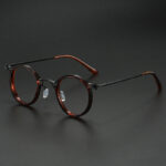 Vintage Round Frame Glasses Frame Anti-Blue Ray Plain Glasses - Image 9
