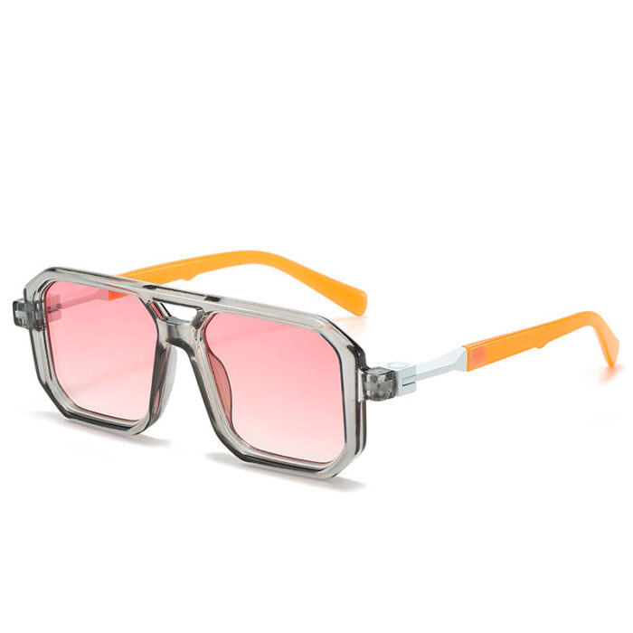 Women's Fashion Reflective Lenses Brown Sun Glasses - Image 5