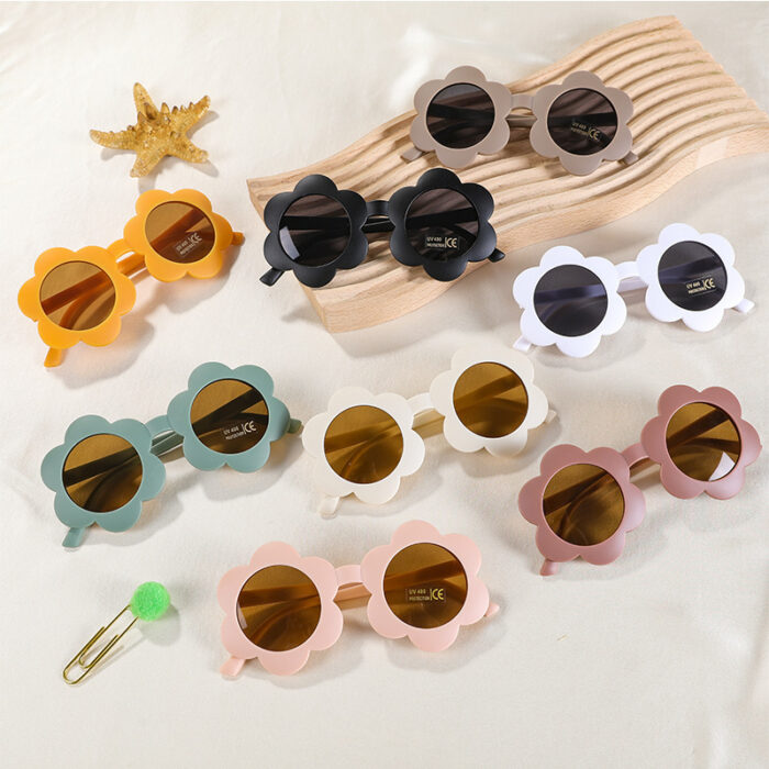 Children's Baby Cute Sun Flower Sunglasses Advanced Frosted Photo Sun-shade Glasses - Image 1