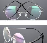 Retro Round Titanium Alloy Super Elastic Frameless  Glasses - Image 6