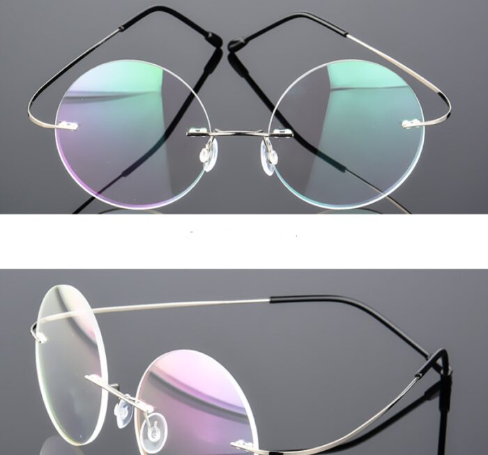 Retro Round Titanium Alloy Super Elastic Frameless  Glasses - Image 6