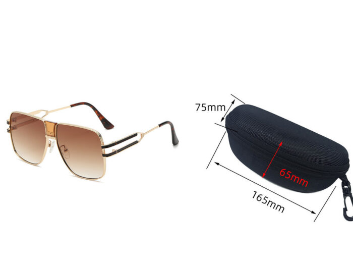Men's And Women's Fashion Personality Square Sun Glasses - Image 4