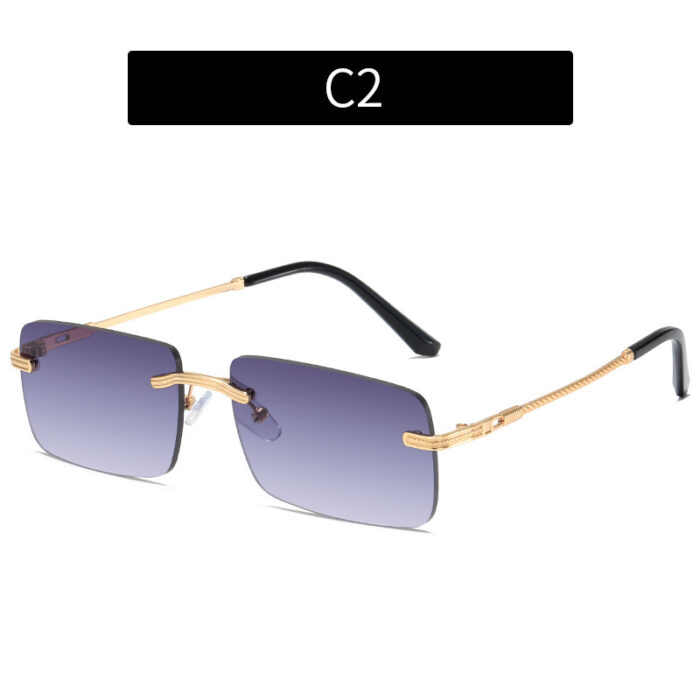 Frameless Personality Square Sea Sunglasses Comfortable Sun Glasses - Image 4
