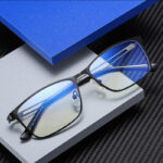Fashion Glasses Frame Male Metal Anti-Blue Glasses Half Frame Glasses Frame - Image 5