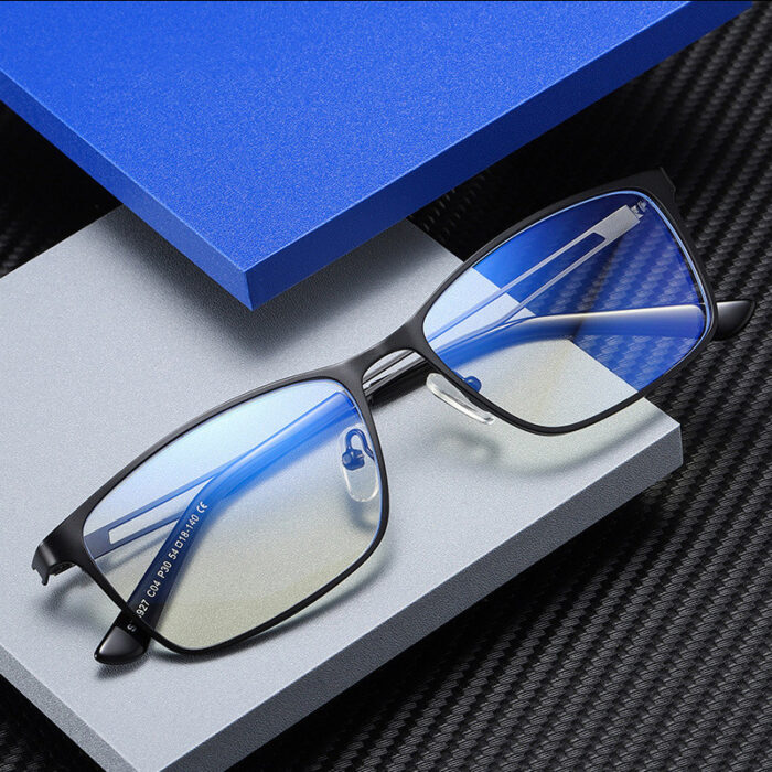 Fashion Glasses Frame Male Metal Anti-Blue Glasses Half Frame Glasses Frame - Image 5
