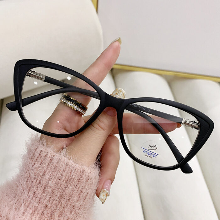 Cat Eye Slimming Glasses Frame Plain All-match Anti-blue Light Glasses - Image 7