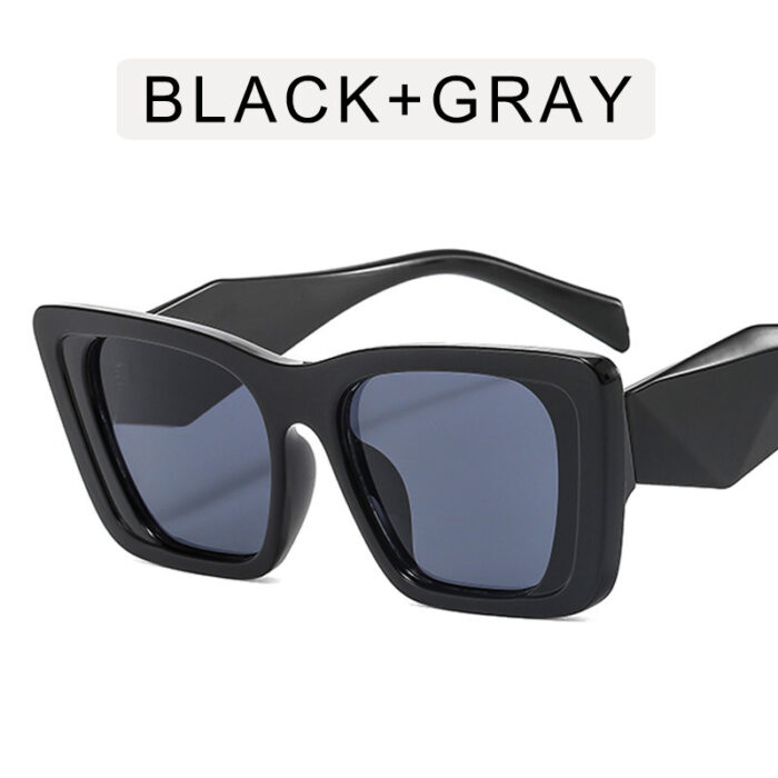 Cat's Eye Large Rim Sunglasses Retro Square Frame Sun Glasses - Image 9