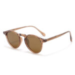 Japan And South Korea Vintage Round Frame TR Polarized Sun Glasses - Image 4