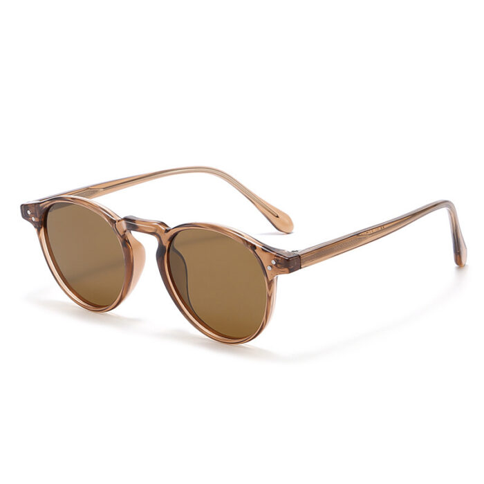 Japan And South Korea Vintage Round Frame TR Polarized Sun Glasses - Image 4