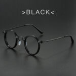 Vintage Round Frame Glasses Frame Anti-Blue Ray Plain Glasses - Image 5