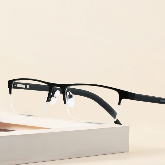 Elderly Presbyopic Glasses Square Half Frame Metal Glasses - Image 1