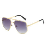 Fashion Square Metal Double Beam Sun Glasses - Image 7
