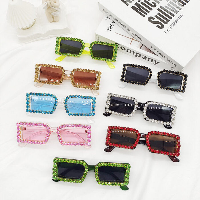 Women's Glasses Sunglasses With Diamond Small Frame Sun Vacation Beach - Image 1
