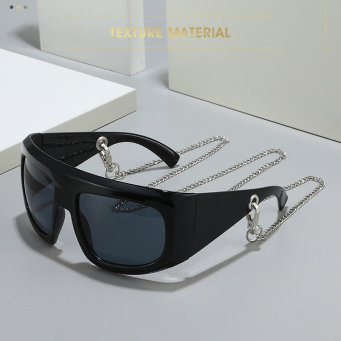 New Large Frame Fashion Sun Glasses Strap Chain - Image 1
