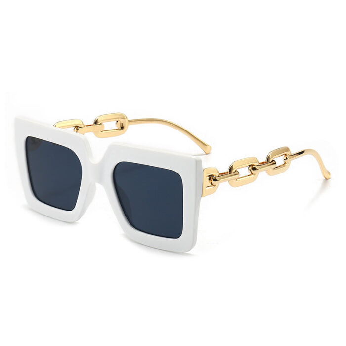 Square Chain Sunglasses Sun Glasses Retro Personalized Fashion Sunglasses For Women - Image 3
