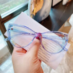 Retro Cat Eye Anti-blue Light Glasses Frame For Bare Face - Image 9