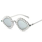 Fashion Metal Small Frame Diamond Sun Glasses - Image 9